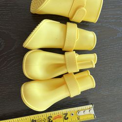 Silicone Dog Boots Yellow Waterproof Hot Pavement