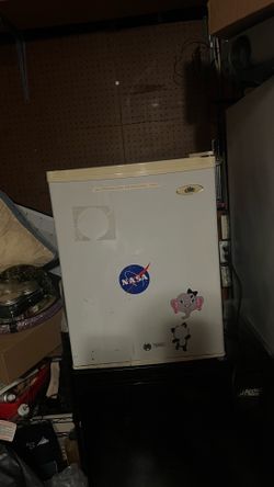 White mini fridge
