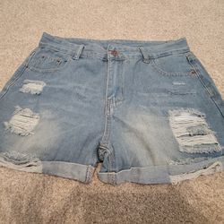 Women's Distressed Jean Shorts