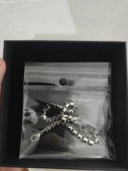 Black Gem Tennis Bracelet Silver