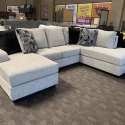 Grey Double Chaise Sectional 