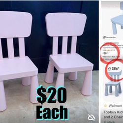 $20 each chair heavy duty plastic great for outdoors and indoors for 2 to 12 years old