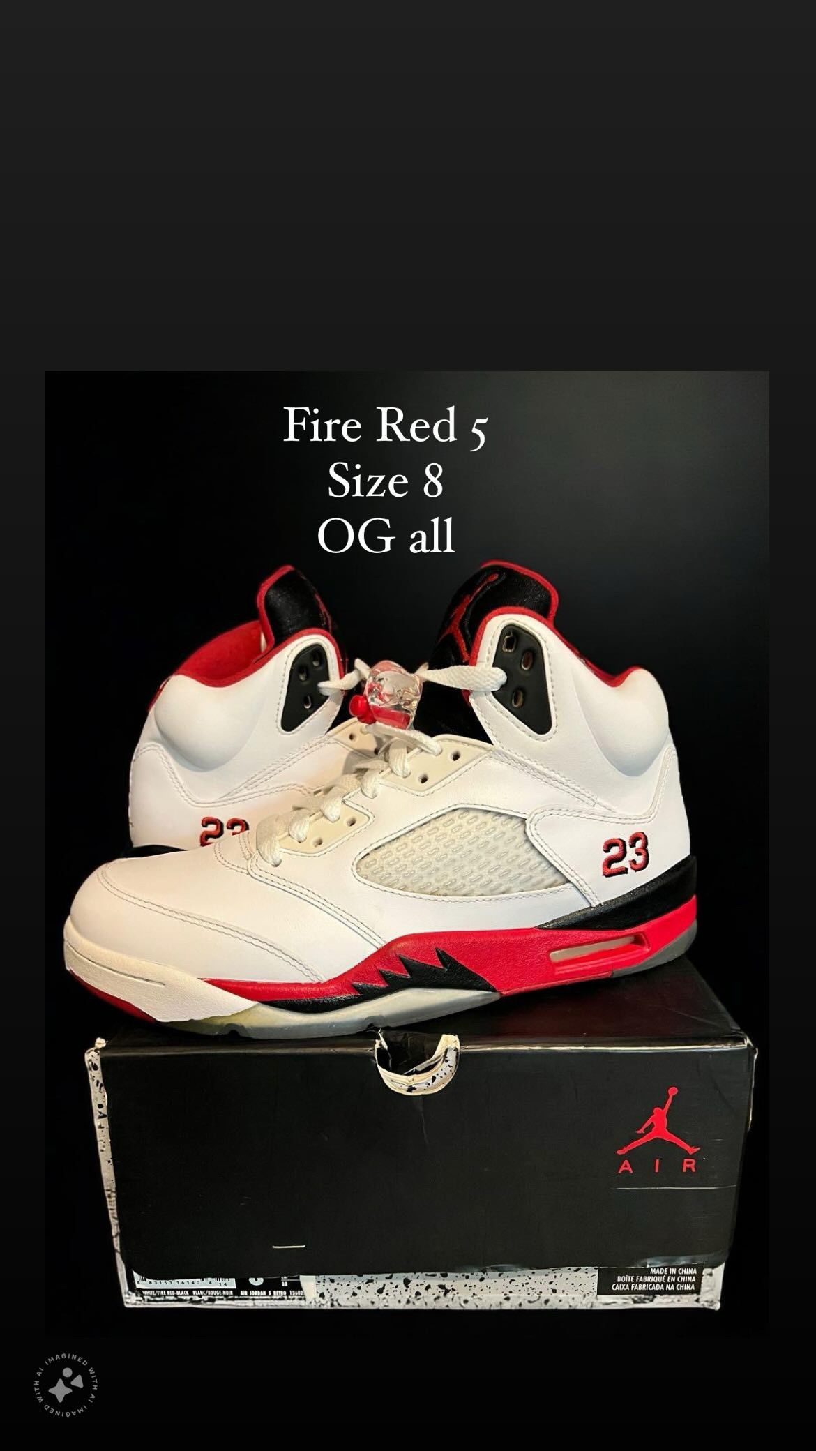 Nike Air Jordan Retro 5 Fire Red Size 8