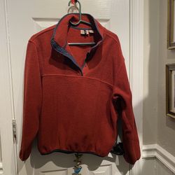 Womans Size Medium Woolrich Maroon Polar Fleece Pullover