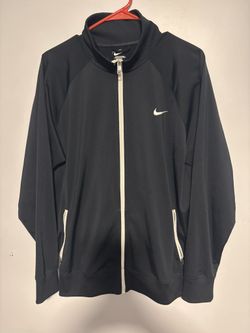 Nike Vintage Men’s Track Jacket Black Full Zip Athletic Retro Style Size Large