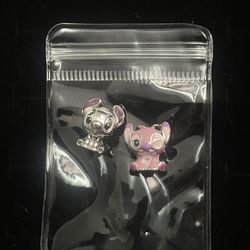 S925 Sterling Silver Stitch & Angel 2 Charms Bundle Deal For Bracelet Necklace