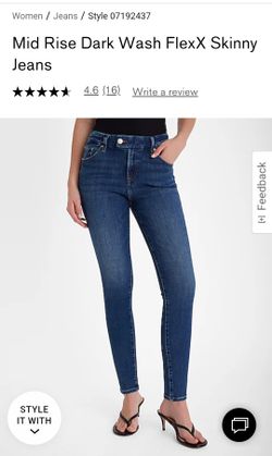 Express Mid Rise Dark Wash Flexx Skinny Jeans