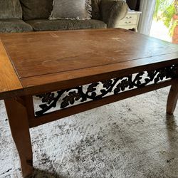 Wood & Wrought Iron Coffee & End Tables