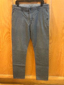 Men's Quiksilver Straight Leg Grey Chino Trousers Slacks Size 34