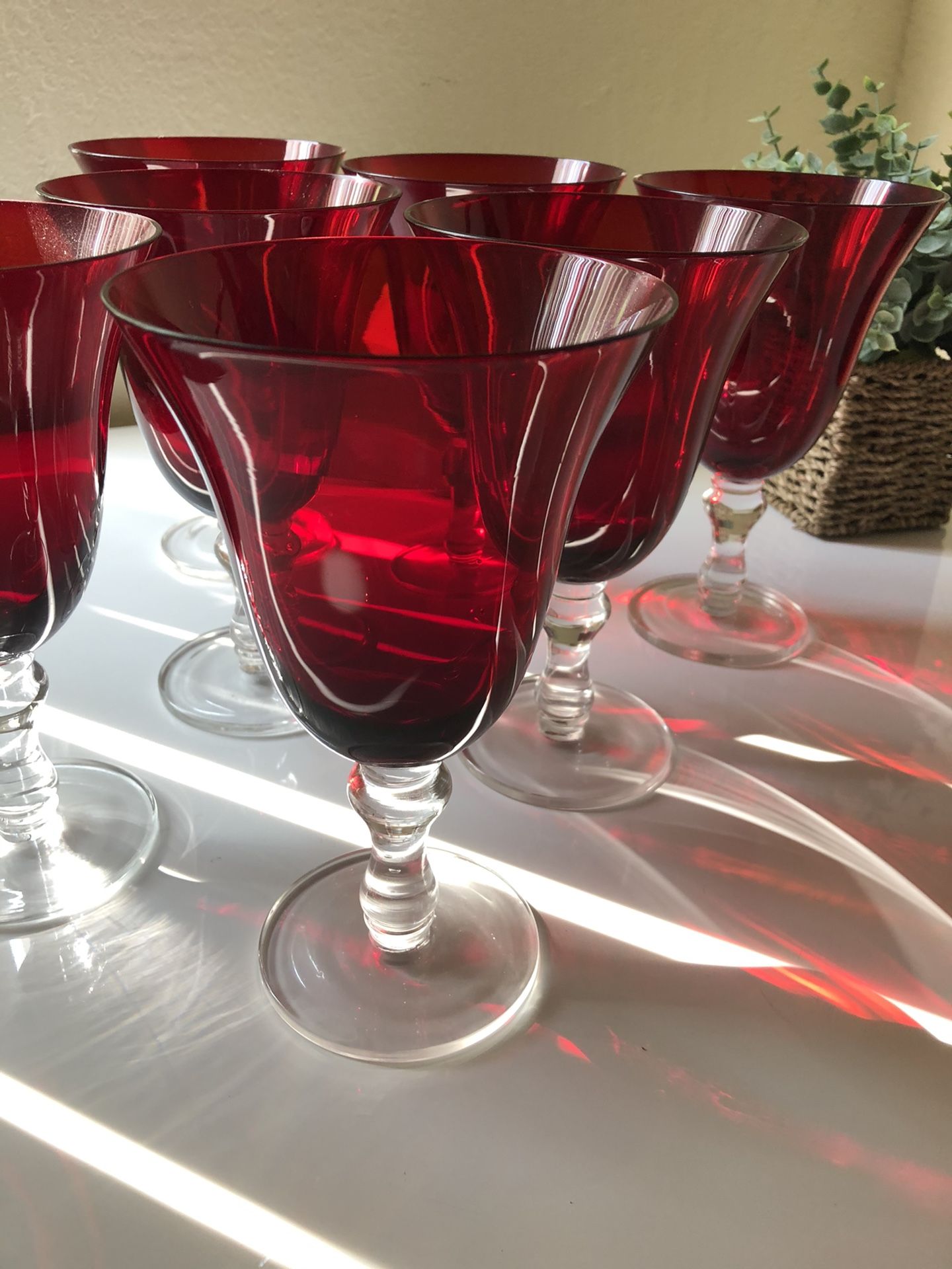 7 Vintage red glasses