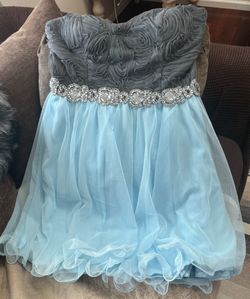 Gray And Light Blue Dress