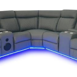 New Sectional Recliner White Black Or Grey 