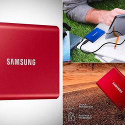 SAMSUNG Portable SSD T7 500GB USB 3.2 Fast External

backup - Red