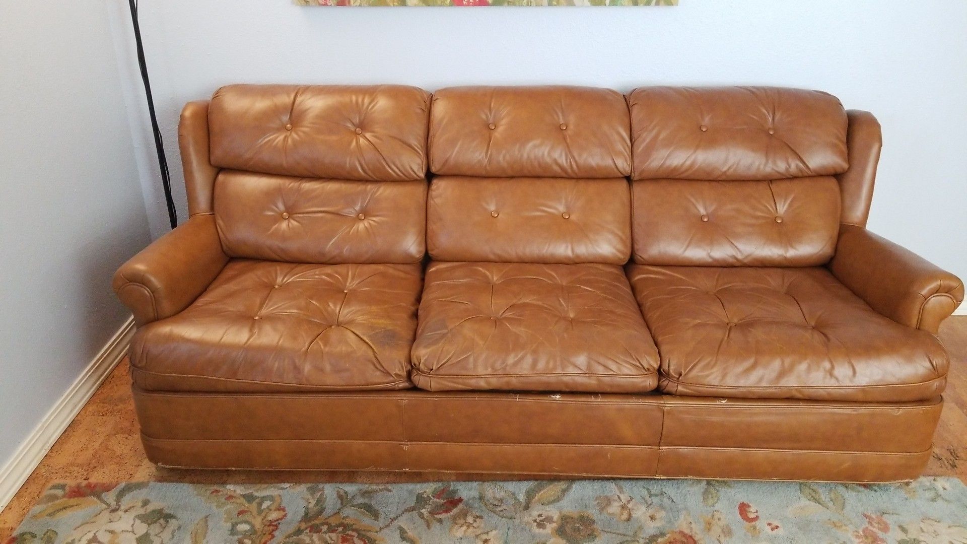 Leather Hide a bed couch