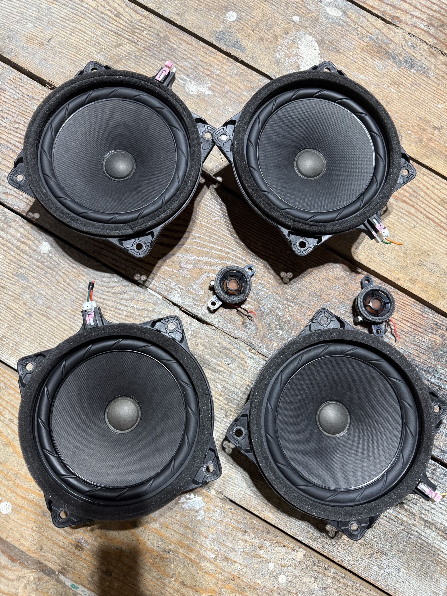 4 Stock 6 Inch Speakers and A Pair Of Tweeters
