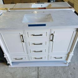 “48” White Bath Vanity with Countertop in White  $749 