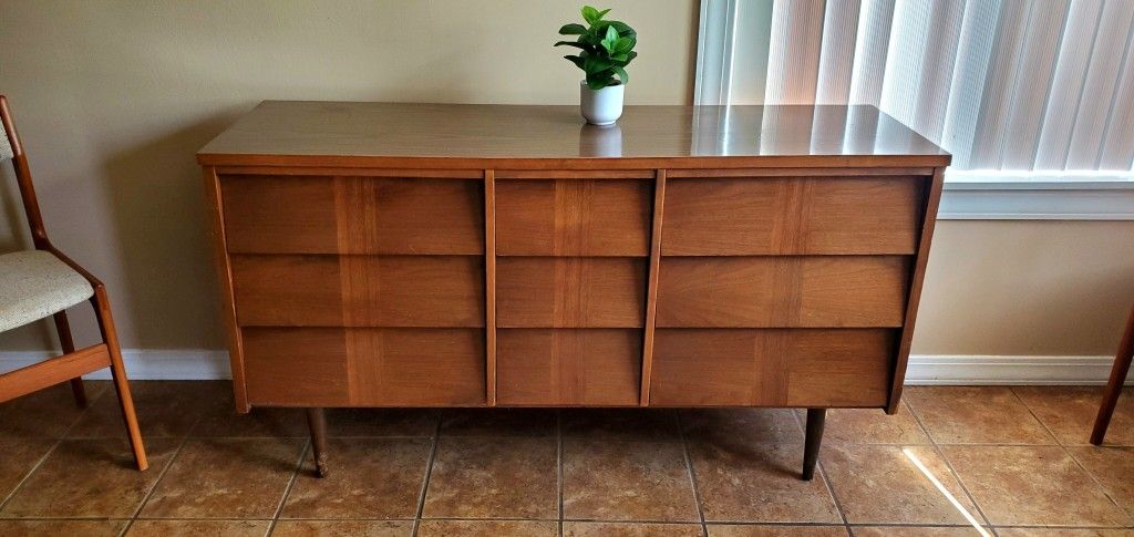 MCM Walnut Lowboy Dresser