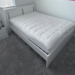 Ikea Full Size Bed Frame And Spring Mattress 