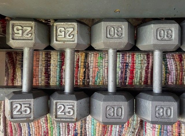 PAIR OF 25LB. & 30 LB. DUMBBELLS