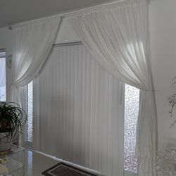 White Vertical Blinds.  