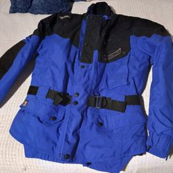 Reima Blue & Back Motorcycle 🏍 Biker Jacket Padded With Vest Wo.en Size S EU 48