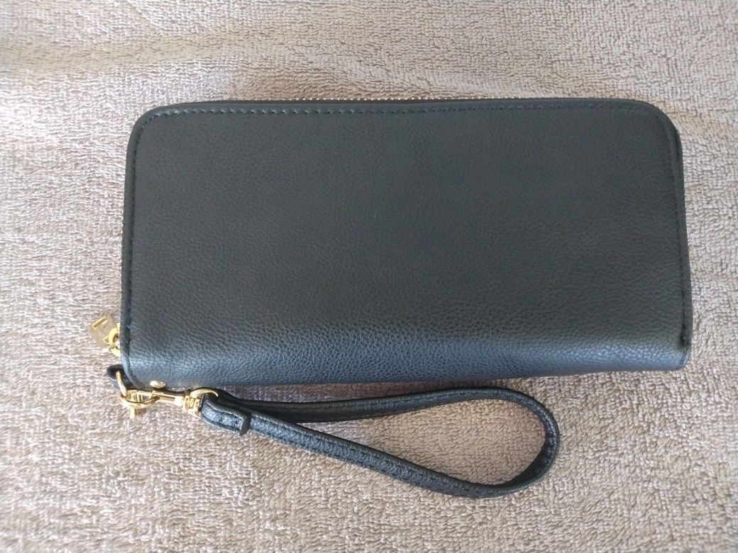 A new day faux leather wristlet