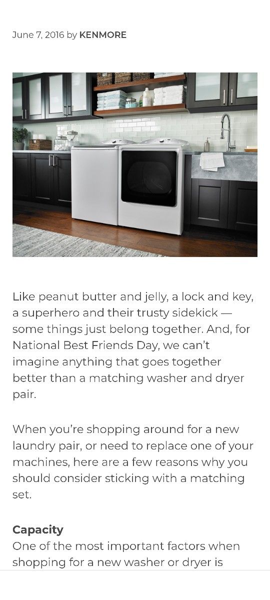Kenmore Washer And Dryer Set! $700