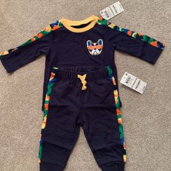 Super cute dog with multi-colored camo print,boys size 3-6 mth,OPP $26,brand new!