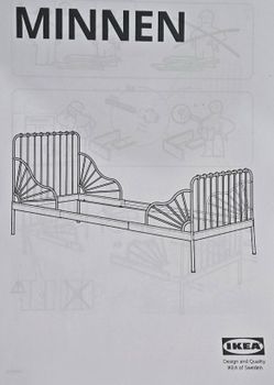 IKEA, white, minnen, twin, bed