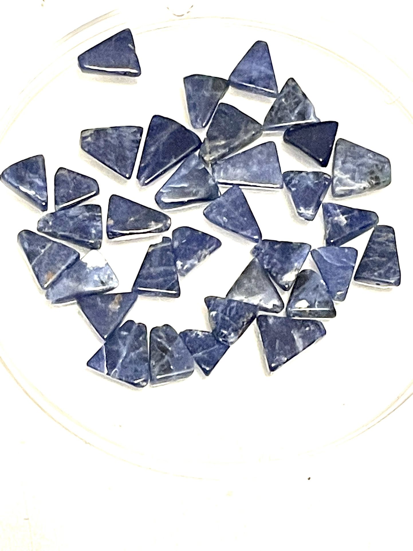 Lot Of 33 Sodalite Triangle/Pyramid Beads
