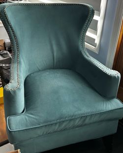 Braegan Button Tufted Wingback Accent Chair with Nailhead Trim