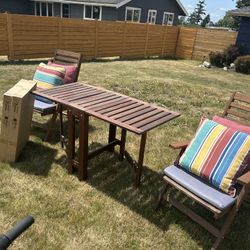 IKEA Patio Set With 4 Chair & Collapsible Table