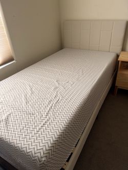 Twin bed and mattress
