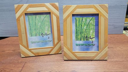 Bamboo Pictures Frame Natural And Orange 5x7