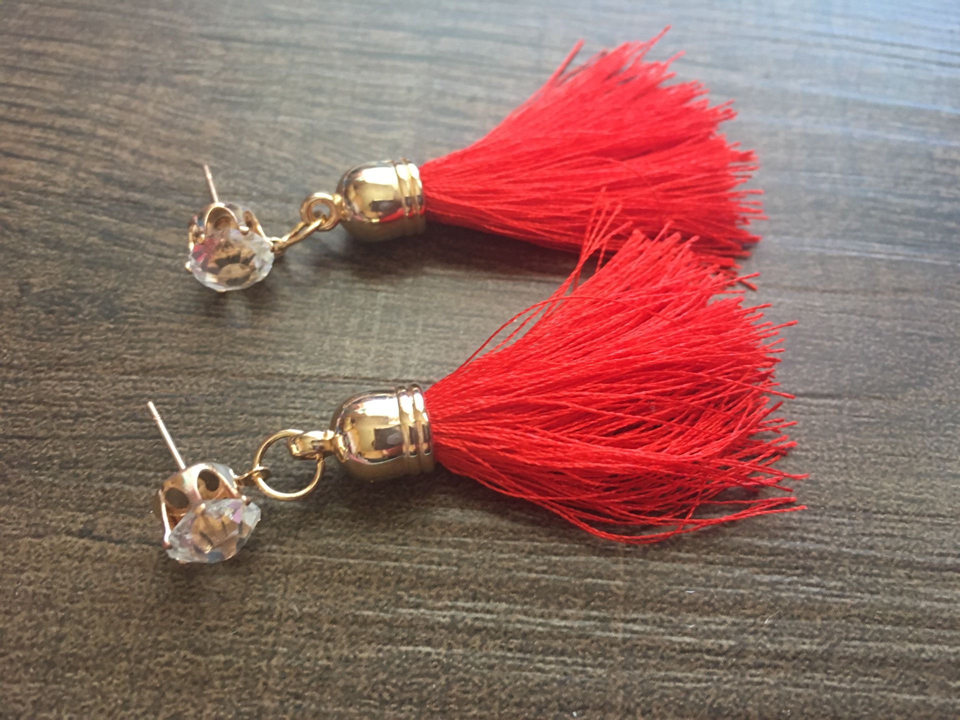 Red diamond earrings