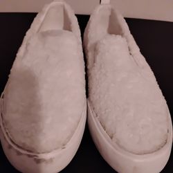 White Furry Sneakers 