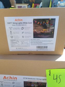 Achin 100ft String Multicolor Lights White Cord