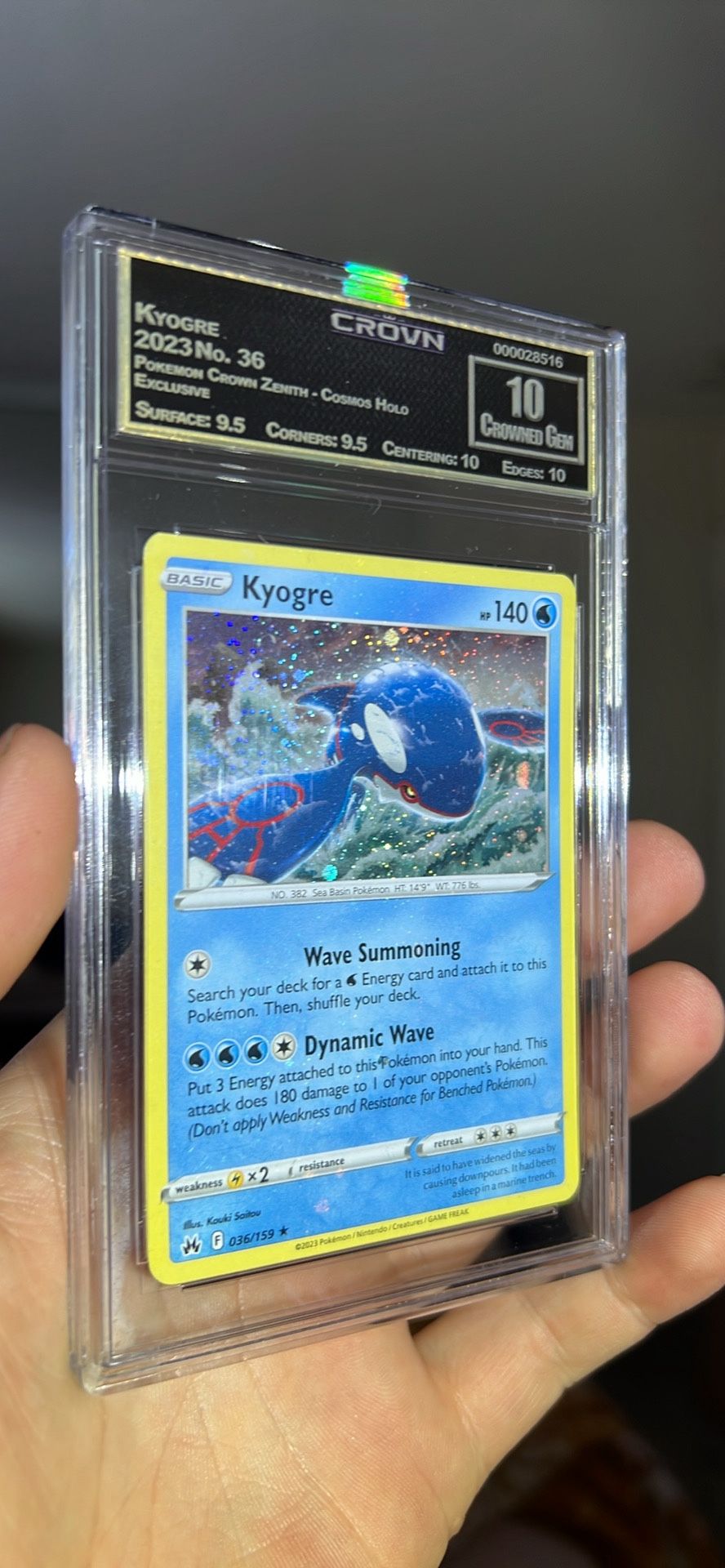Pokémon Kyogre (2023)  Crown Zenith - Cosmos Holo Exclusive