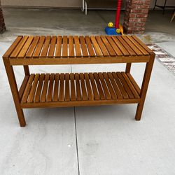 Teak Wood Table With Lower Shelf