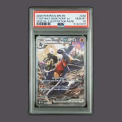 2025 Pokemon Destined Rivals Cynthia's Garchomp EX SIR Illustration #232 PSA 10