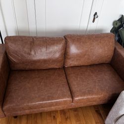 65" Faux Leather Loveseat $100 Pickup Only