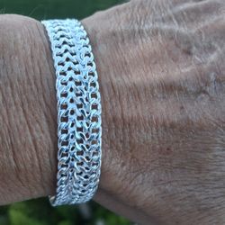 Esclava Petatillo De Plata 925 Hecha En Mexico 