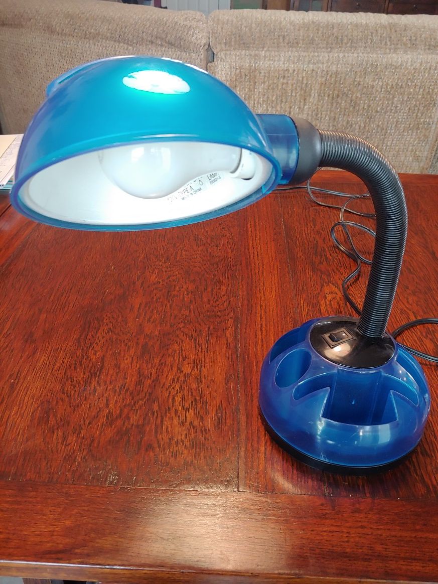 Gosseneck Desk Lamp with Rotating Desk Organizer