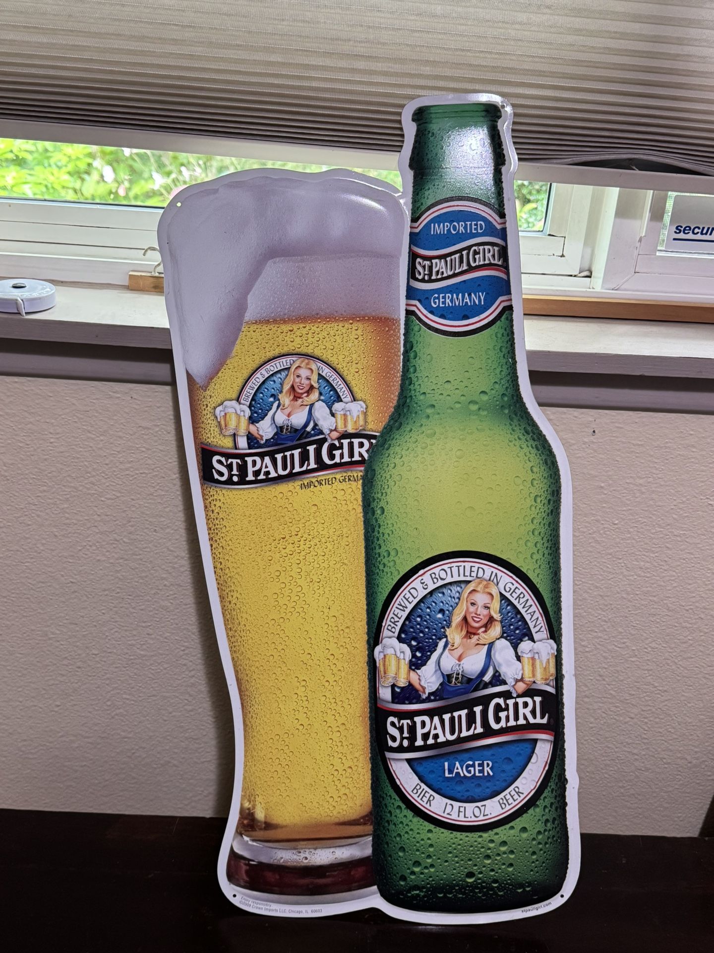 2009 St. Pauli Girl Tin Sign Wall Decor 