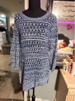 NWOT cotton Open-Knit Sweater- Large