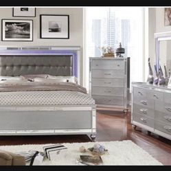 Brand New Queen Size LED Queen Bedroom Set 