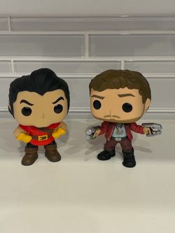 Funko Pops Star-Lord Marvel Guardians Of The Galaxy & Gaston Beauty & The Beast Vinyl  Figures