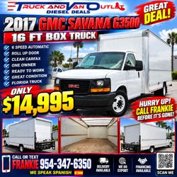2017 GMC Savana G3500 16 FT Box Truck