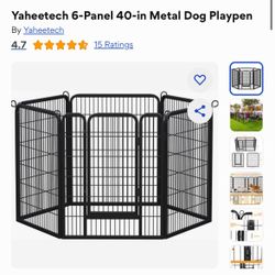 6-Panel 40-in Metal Dog Playpen/Fence