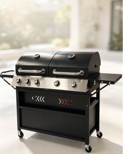 Dual Fuel Gas and Charcoal Grill Combo/ wheels for move/ the last one